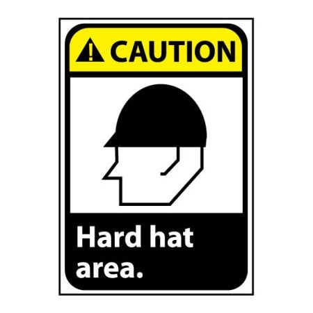 National Marker Co Caution Sign 14x10 Rigid Plastic - Hard Hat Area CGA1RB